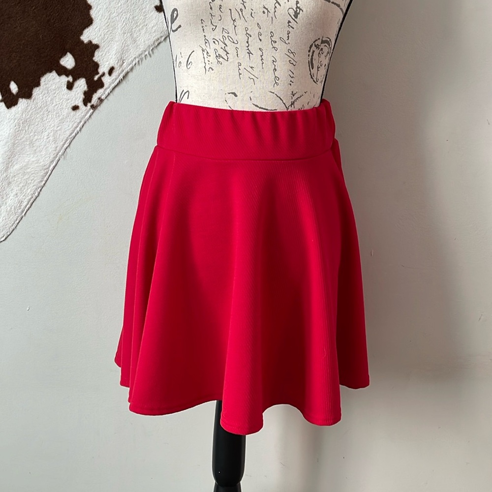 Red A-line Skirt